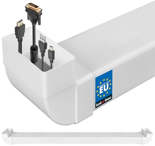 KOTARBAU® Kabelkanal Unterputz für TV - 120 x 60 mm - 163 cm lang - Kabelmanagement für Fernseher - Unsichtbare Kabeldurchführung für TV Kabel - PVC - Kabelkanal Weiß