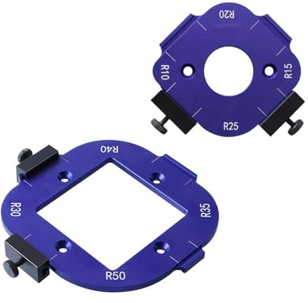 2 Stück Eckradius-frässchablone, Flexibles Kurvenlineal Frässchablonen, 4-in-1-Bogenwinkel-Positionierungsschablone Aus Aluminiumlegierung, Hilfswerkzeug Zum Bogenschneiden Von Holzbrettern