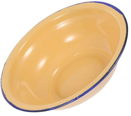 Hemobllo Lavabo De Esmalte Para Uso Doméstico Cuenco Vintage Para Sopa Cuenco De Esmalte Multiusos Para Cocina y Baño Esmaltado Grueso Para Platos