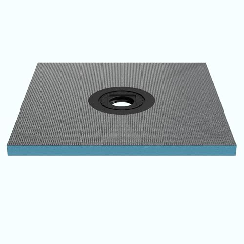 Mai & Mai Piatto Doccia Pronto da Piastrellare 80x80x4cm, Scarico incluso | Mai & Mai Piatto Doccia da Piastrellare in Rigida Polistirene, Pronto da Piastrellare per Bagno, Tagliabile XPS-Duschboard01