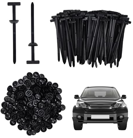 150 Pièces Serre Cable Plastique,Boucle de Serre-câble Universelle en Nylon, Rivets en Plastique pour Réparation Automobile, Fixation Rapide et Trou