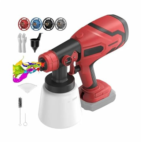 Pistola per Verniciare, Pistola a spruzzo elettrica con 5 ugelli e contenitore da 800 ml - for mobili, casa, recinzioni e pareti