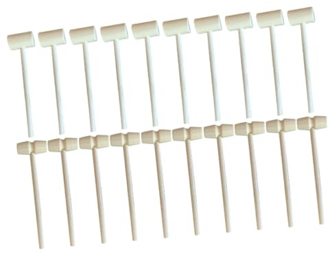 ORFOFE 20pcs Wooden Mallet Mini Hammers for Boys and Girls Wood Hammer Toy Mallet Toy for Pretend Play Birthday