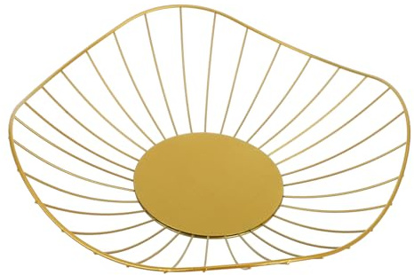 Baluue Lotus Leaf Fruit Basket Wire Countertop Kitchen Large Storage Serving Holder Fruit Bowl Bowls for Lemon Banana Onion Decorative Snack Storage Baskets for Kitchen