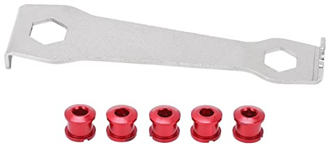 Fahrrad-Kettenblattschraube, fester Schraubenschlüssel, 4,9 mm, Rennrad-Scheibennägel, Bolzenschrauben für Kurbelgarnitur (Rot)