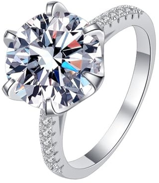 Diamantring, 5ct Moissanit vigselring for kvinnor D-färgade VVS1 diamantringar(9)