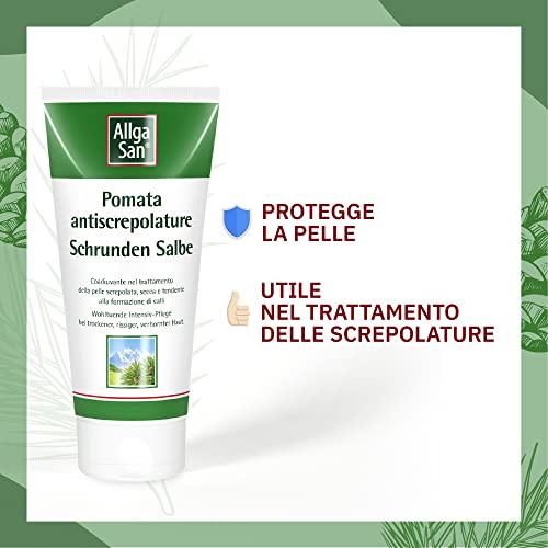 Allga San Pomata Antiscrepolature - Crema Mani Riparatrice e Piedi Secchi Screpolati 90 ml, Trattamento Idratante e Nutriente per la Pelle, con Azione Lenitiva Addolcente (Confezione da 2)
