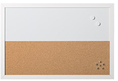Bi-Office, Kombitafel Whiteboard und Memoboard Elemente, magnetisch, trocken abwischbar/ Kork, Weißer MDF-Rahmen, 60x40cm