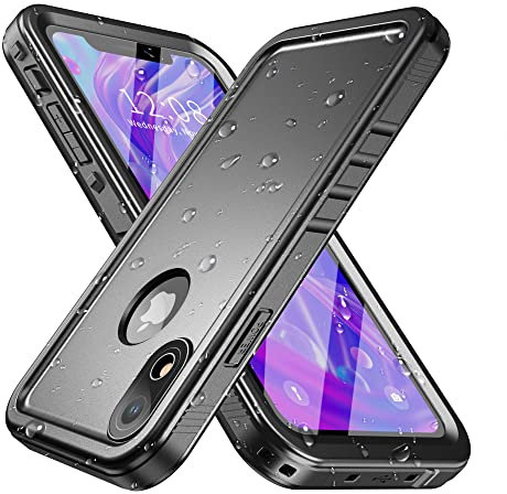 SPORTLINK Funda para iPhone XR Impermeable Antigolpes - 360 Grados Militar Integral Protector [IP68 Waterproof Sumergible] Carcasa Antigolpes Acuatica con Pantalla/Camara Proteccion (Negro)