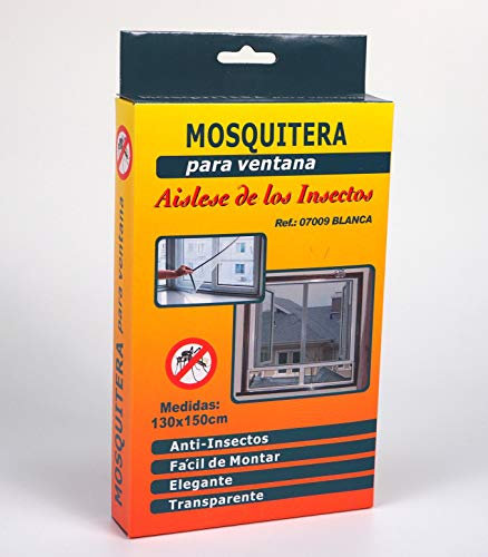 SF SANFOR 07009 Sanfor | Mosquitera Ventana | Malla Protección Anti-Insectos Moscas | Color Blanco, Gris