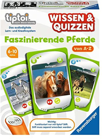 Ravensburger 00079 - tiptoi® Wissen & Quizzen „Faszinierende Pferde“ / Spiel von Ravensburger ab 6 Jahren/Faszinierendes Wissen über Pferde von A bis Z