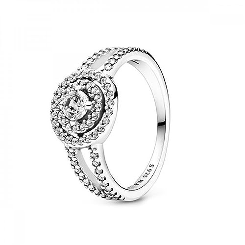 PANDORA Timeless Ring funkelnder Doppel-Halo, Sterlingsilber, mit klarem Cubic Zirkonia