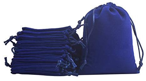 KONMAY 10 sacchetti in velluto con coulisse, 15 x 20 cm, colore: blu reale