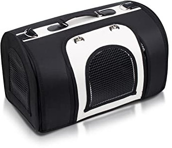 PETCUTE Transporttasche Katze,Faltbare Hundetragetasche Katzentragetasche mit Weicher Matratze,Atmungsaktive Haustier Tragetasche mit Schultergurt,Wasserdichter Boden,Airline Zugelassen