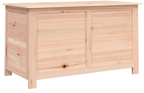vidaXL Baúl para Cojines Contenedor Caja Cofre Armario Almacenamiento Jardín Patio Exterior Mantas Mueble Familia Madera de Abeto Maciza