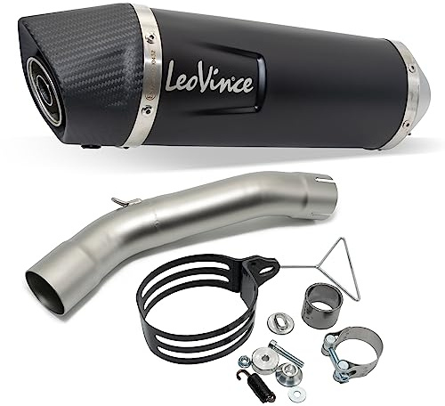 Endschalldämpfer LeoVince SLIP-ON SBK LV ONE EVO Black Edition, Edelstahl schwarz, Carbon Kappe, mit Zulassung für Beta RR 4T 125 LC/Motard