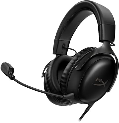 HyperX Cloud III Wired Gaming Headset, PC, PS5, Xbox Series X|S, 53mm Slant Drivers, DTS, Memory Foam, Durable Frame, 10mm Ultra Clear Microphone, USB-C, USB-A
