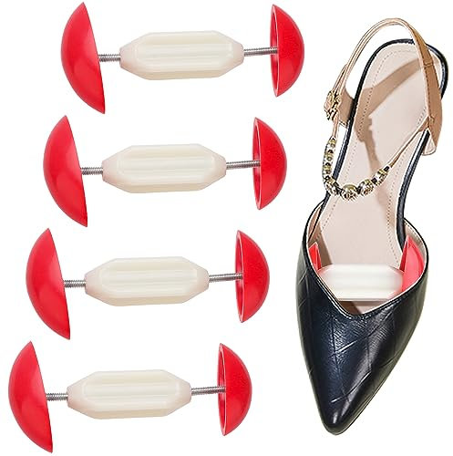 Prmape 4 Pezzi Tendiscarpe, 2 Paia di Allarga Scarpe Regolabile, Mini Forma Scarpea Antiscivolo Regolabile 7-12 Cm, Allargascarpe Barella per Scarpe per Scarpe o Stivali da Uomo e Donna