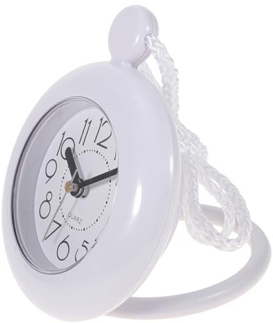 PRETYZOOM Kunststoff Wanduhr Batteriebetrieben, Badezimmer | Baduhr zum Hängen, Weißes Modernes Design, ohne Batterie, Leicht für Badezimmer