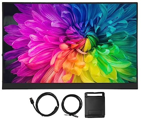 Locadence Monitor Portatile con Touchscreen da 16 Pollici, Monitor Esterno Tipo C con Doppi Altoparlanti Integrati HD 60 Hz per Switch, Laptop, Telefono, Computer