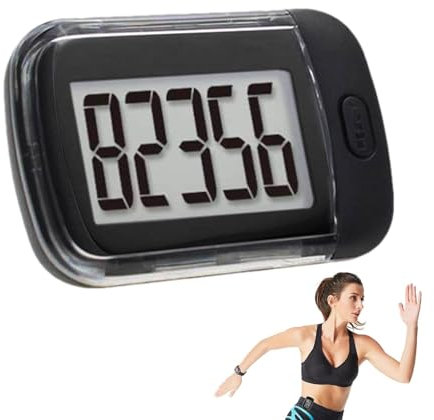 Kuxiptin Accurate Step Counter & Pedometer, Simple & Easy to Use, Clip On, Black