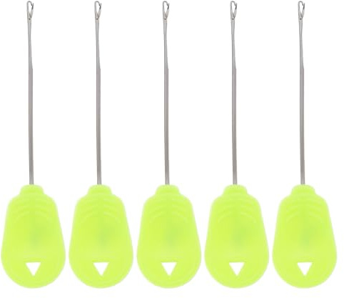 OTOTEC Lot de 5 aiguilles d'appât de pêche à la carpe de 9 cm - Outil de pêche à la carpe - Aiguille tressée pour appâts - Jaune