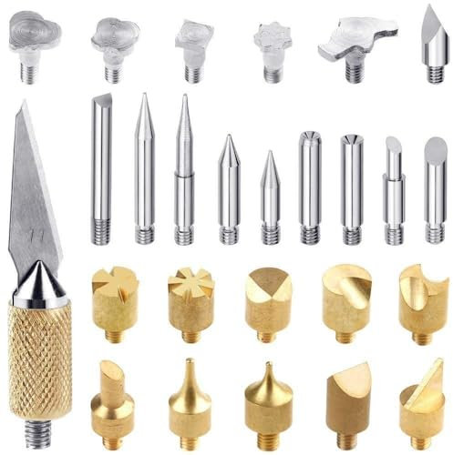 Pyrographie-Kit, 60-W-Holzverbrennungsstift, 37-teiliges Set mit austauschbaren Spitzen, einstellbarer Temperatur und Leiterplatten-Lötwerkzeugen