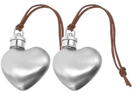 ABOOFAN 2pièces Flasque Métallique Forme De Cœur Flasque à Pour Camping Bouteille De Vin Portable Avec Couvercle Hermétique