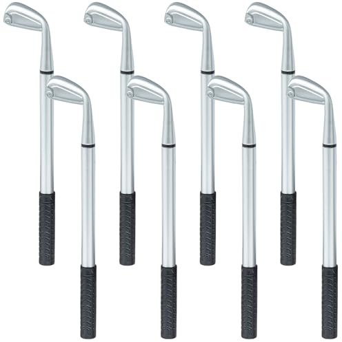 JKJF 8 Stück Golf Gel Stift Mini Golfschläger Rollerball Stifte Sport Tinte Gelschreiber für Schule Büro Schreibwaren - 1,0 mm Schwarz