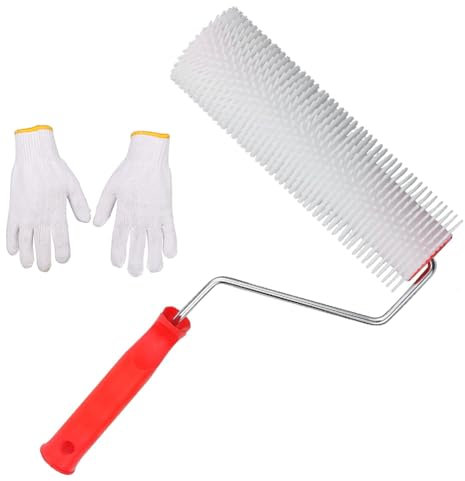 CEWROM Entlüftungsroller Stachelwalze, Stachelwalze 23 cm, Stachellänge 15 mm, Handstachelwalze Entlüftungsroller, Roller Blase Entfernen Werkzeug zur Entlüftung von Bodenbeschichtungen