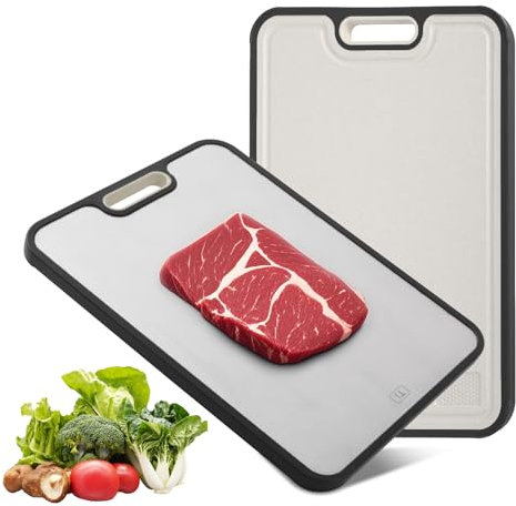 Titanium Cutting Board, Double Side Titanium Chopping Board for Kitchen, Non Slip Large Cutting Boards for Meat Fruit, Vegetable 38.5x26.5cm