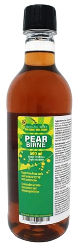 Aromhuset 500ml Pear Soda Concentrate - Zero Sugar - Make 12.5 Litres - Sugar-Free Soft Drink by Adding Flavouring to Carbonated Sparkling Fizzy Water