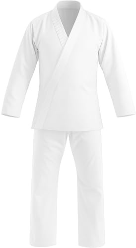 Delmont Kids Jiu Jitsu Gi – Lightweight BJJ Uniform for Boys & Girls (Gi Only, Belt Sold Separately) – Durable, Breathable Karate Gi – Perfect for Training, Sparring & Practice (White, K3)