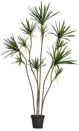 SARKEY Artificial Dracaena Tree, Faux Tropical Yucca Tall Fake Floor Plant in Pot, Artificial Silk Tree, Decor Plants Indoor Outdoor, for Home Office Living Room Bedroom Farmhouse(190cm/74.8in)