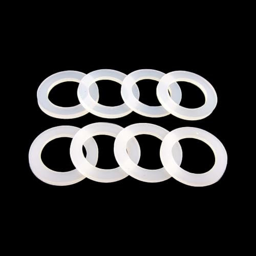 UZAMIRLEX Dichtungen Silikondichtungen, 10 Stück, Dicke 3 mm, Flache Silikon-Unterlegscheibe, Außendurchmesser 70–86 mm, Flache Silikon-Unterlegscheiben, transparent(86mm)