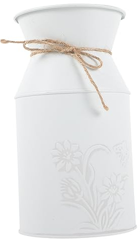 Yardenfun Pot de Fleurs Vintage Forme de Lait Vase Chic pour Fleurs Séchées et Fraîches Décoration de Maison Bureau et Mariage