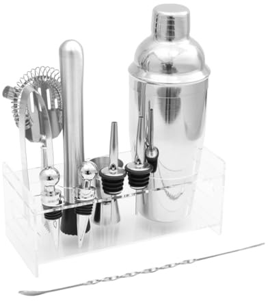UTHCLO 12piezas Cocteleras De Acero Inoxidable Mezcladoras y Herramientas para Martini con Base Acrílica para Barman para Preparar Bebidas Casa