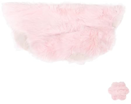 Garneck Alfombra de Petalos y Peluda para Dormitorio Alfombra Rosa para Cama Protección contra Fríos Cojín de Piso Nórdico para Junto la Cama Decoración para Habitaciones de Niñas