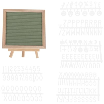 GLEAVI Tableau Mémo en Bois 20 Cm avec Support, Lettres en Feutre Détachables, Panneau D'affichage Réutilisable pour Bureau, Maison et Décoration, Planche Lettres Personnalisables