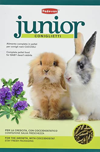 Padovan Junior Kaniner - Pellets för Dvärg Kaniner Valpar - Helfoder - 850 g