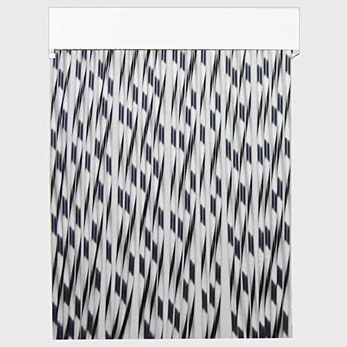 Cortinas Exterior Puerta de Cordon Arae | Material Plastico PVC y Barra Aluminio | Ideal para Terraza y Porche | Antimoscas | Negro | 210 * 90