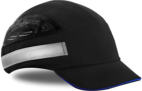 ACE Patera, berretto da lavoro, anti-urto, visiera corta, con elementi riflettenti, leggero e traspirante, 812, colore: nero/blu