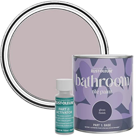 Rust-Oleum Purple Water-Resistant Bathroom Tile Paint in Gloss Finish - Lilac Wine 750ml