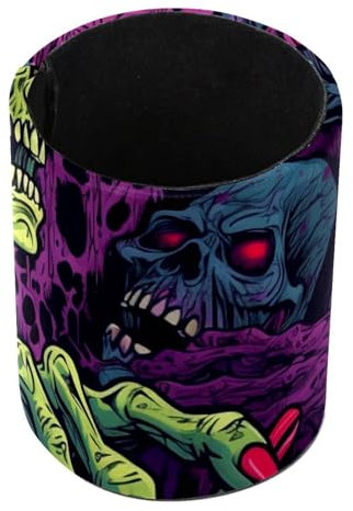 Halloween Zombie Hand Standing Pencil Case, Cute Round Pen Holder Pouch Pencil Bag Makeup Brush Boxes for School Students Office Women Teens Girls Boys