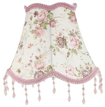 jojofuny Vintage Tischlampenschirm mit Quasten Robuster E27 Lampenschirm aus Eisen und Stoff 13cm Obere Öffnung Dekorative Nachttisch und Schreibtischlampe Abdeckung Zufällige Farbe
