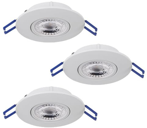 Eglo Set of 3 recessed LED Lamps Zujar, Ceiling spotlights Made of Plastic in White, Wall spot Lights, Warm White, Ø 8.5