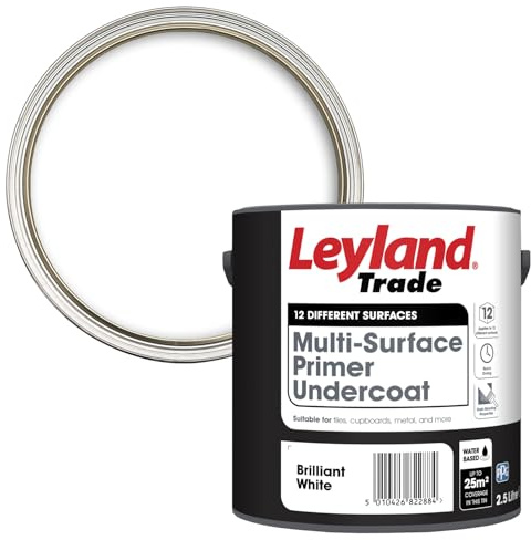 Leyland Trade - Multi Surface Undercoat - White - 2.5L | Multi-Surface Undercoat, Quick Dry, Brilliant White, Prepares Wood & Metal, Improves Adhesion, Smooth Base Coat