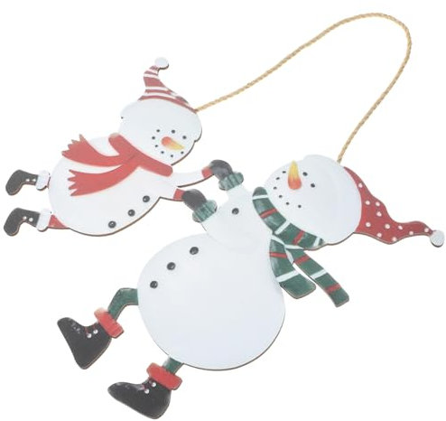 Alipis Weihnachtsschmuck Winter-Schneemann-Schild Schneemann Türhänger Frohe Weihnachten-Zeichen Weihnachtsdekorationen Weihnachtszeichen Hängende Dekoration Festliche Behänge Holz