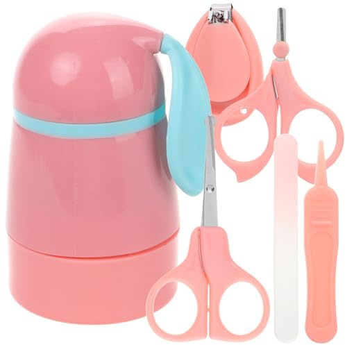 BESTonZON Cortaúñas Tijeras Pinzas y Estuche Bonito Kit de Cuidado Imprescindible para Recién Nacidos y Cuidado de Uñas de Pequeños