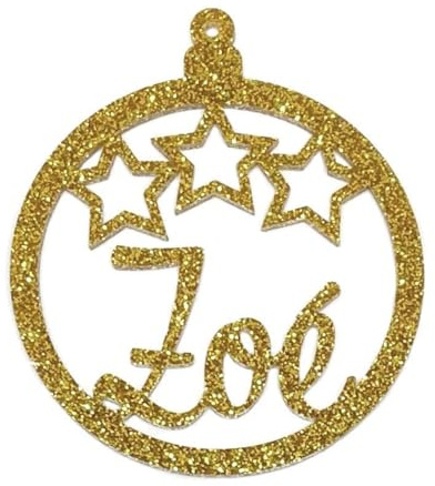 Personalisiertes Glitzer-Weihnachtsornament Weihnachtskugel mit Sternen, Farbe wählbar, mit ihrem Wunschnamen